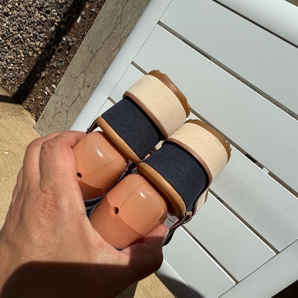 Corso Como Navy and White Striped Women's wedge Sandals size 6M - Picture 9 of 14